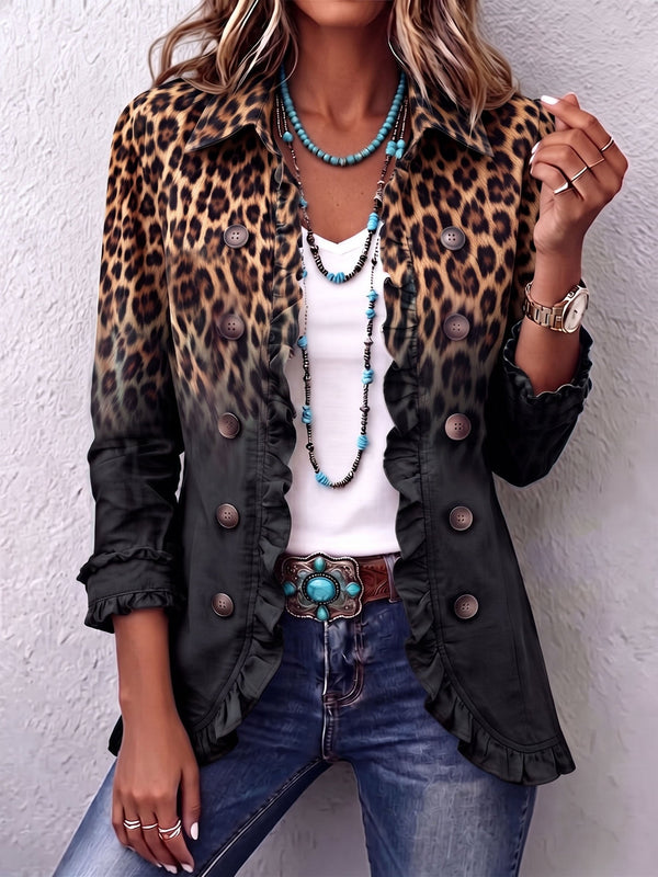 Valentine | Blazer con Motivo Leopardato con Volant