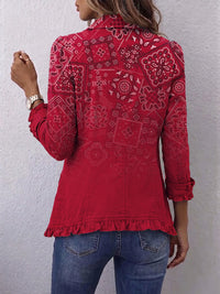 Gaëlle | Boho Giacca Rosso con Volant